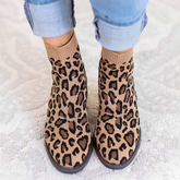 Knitted Chunky Block Heel Sock Booties Stretch Ankle Boots